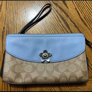 Coach Flap Over Signature Flower Clutch